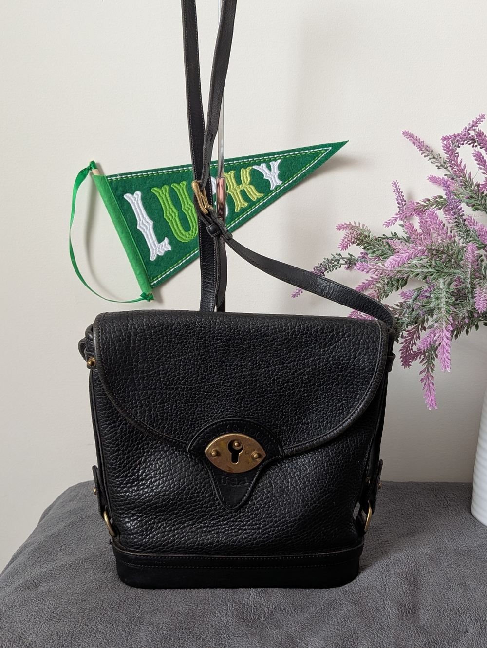 Vintage Dooney 1980s Black Spectator Crossbody
